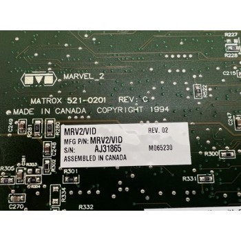Matrox 521-0201 MRV2/VID Audio/Video PCB